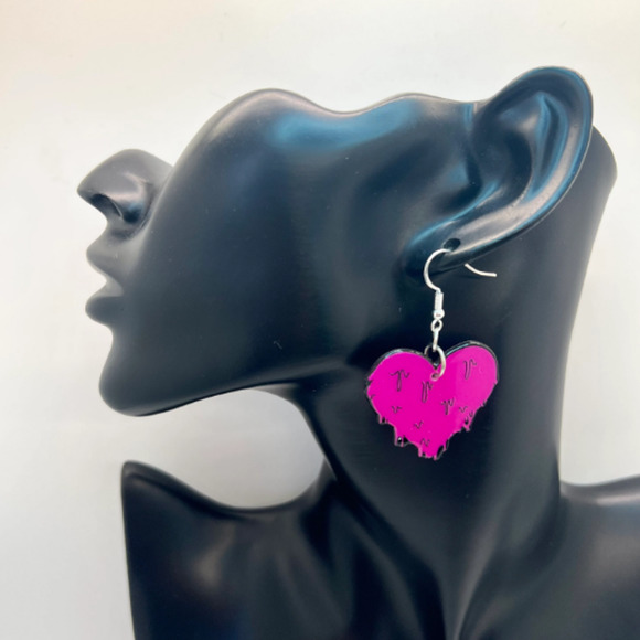 Melting Heart Earrings - Valentines Day Earrings - Liquid Earring - Love Earring - Picture 9 of 9